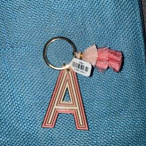 Altar’d State Pink Monogram A Keychain with Tassel NWT